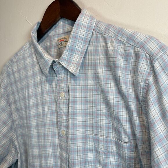 Faherty Long Sleeve Button Up Blue Plaid Men's Size XL - Picture 6 of 15
